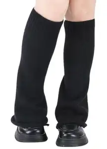 Chic Knit Black Leg Warmers