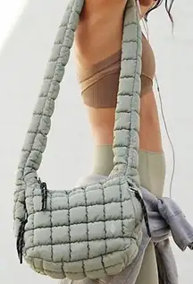 NWT Free People FP Movement Quilted Mini Carryall Sling - stone sage green - ALL