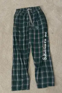 green plaid pajama pants 