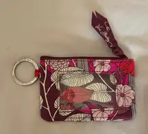 Vera Bradley Pink and Red Floral Wristlet / J36