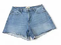 Abercrombie & Fitch The Dad Jean Shorts High Rise 33/16 Distressed Curve Denim