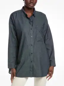 NWT Eileen Fisher Classic Collar Long Shirt Women's size large cotton