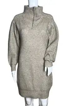 Frank‎ and Oak Dress Marled Brown Knit Sweater Dress Preppy Minimalist Neutral