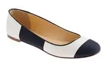 J.Crew Nora Striped Ballet Flats in Black Ivory Size 7
