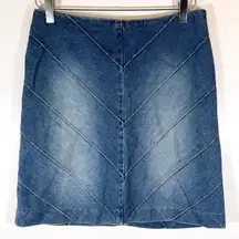 Vintage Ralph Ralph Lauren Abstract Blue Denim Jean High Rise Skirt Y2K Size 4