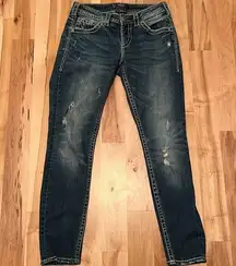 Silver Lola Boyfriend Skinny Jeans - size W26 / L29