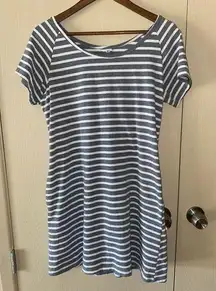 Grey and white striped t-shirt dress - size medium