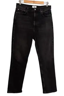 Agolde Women's High Rise Stovepipe Jean Metal Black Size 30 Denim Preppy Neutral