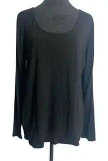 Soma Size Large  Top Scoop Neck Shirt Black Long Sleeve