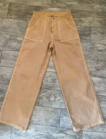 American Eagle Super High Rise Baggy Pants‎ size 4 Wide Leg NWT Pant Boho Khaki
