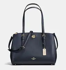 Coach  TURNLOCK CARRYALL
SATCHEL LEATHER NAVY LEATHER BAG