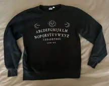 Ouija Board Womens Black Graphic Oversized Sweatshirt