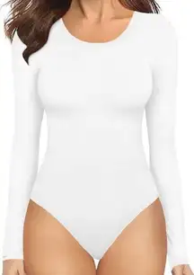 Mangopop White Longsleeve Bodysuit, NWT