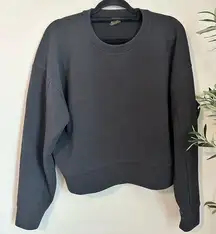 CALIA dark green drop shoulder black crewneck pullover sweatshirt M