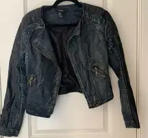 Forever 21 faux denim/leather jacket