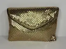 Vintage Gold Mesh Clutch Purse with Chain Strap