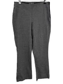 Everlane Grey Black Checked Gingham Cropped Side Zip Preppy Straight Leg Size 8