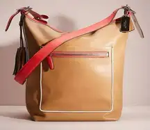 Legacy Large Leather Duffle Bag Tan Coral