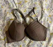 40DD grey texturized Lacey razor back adjustable straps bustier bra