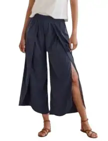 UpWest Women’s Split Tulip Hem Wide Leg Crop Palazzo Pants in Black size M