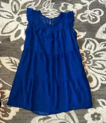 Crystal doll tiered dress. Like new. Blue size medium. Lined.