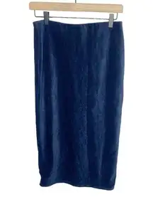 Cooperative corduroy velour midi skirt midnight blue