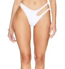 Superdown Misty Cut Out Bikini Bottom White XL Cheeky V High Cut $48 NEW