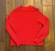Pull & Bear Cherry Red Ribbed Knit Sweater
