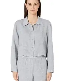 Eileen Fisher NWT  classic collar linen jacket sz M