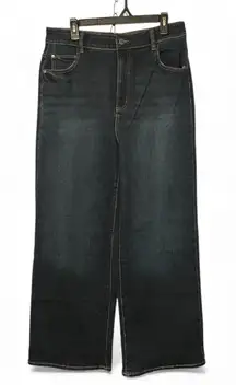 Well Worn Denim Blue Jeans Wide Leg High Rise Women’s 12/32 31.5” Dark Wash NWT