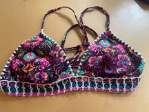 Xhilaration Multicolor Floral Bikini Top