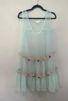 KIMCHI BLUE Boho Hippy Y2k see through  Dress Swimsuit Cover-Up  Size Small 1533