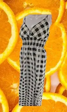 She's Cool Black and White Check Spaghetti Strap Dress SizeXL