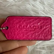2" COACH Neon Pink Fob Bag Charm Hang tag Hangtag