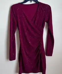 dark red sparkly dress