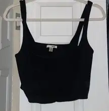 Black basic knit crop