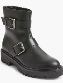 Nordstrom Rack‎ Lug Sole Moto Boots Black Size 6