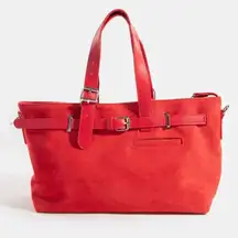 Fame Faux Leather Buckle Strap Detail Tote Bag