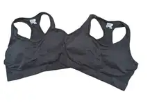 32 Degrees Bra Set NEW 2 Pack Womens Size L Black Padded Comfort Sports Bra NEW