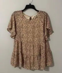 Spotted Babydoll Top, Large