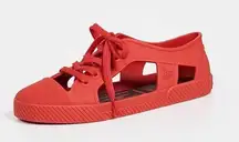 Melissa x Vivienne Westwood anglomania Red Cutout Sneakers shoes rubber tie