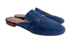 Franco Sarto  Dolly Blue Suede Leather Slide Mule Shoe Women's 6.5M