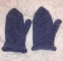 Handmade HAND KNIT BLUEISH PURPLE WINTER MITTENS ADULT WOMEN TEENS