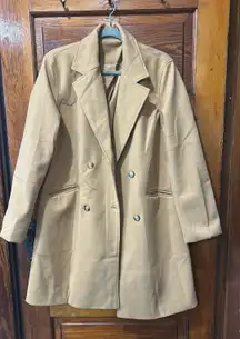 Notched Lapel Collar Double Breasted Pea Coat