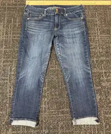 American Eagle Jeans Womens 14 Artist Crop Low Stretch Dark Wash Denim Capri