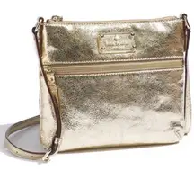 Kate Spade Tenley East West Gold Crinkle Swingpack Crossbody Swingpack Metallic