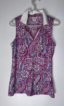 Women's Tommy Bahama Golf Tennis Sleeveless Shirt‎ Small Purple Floral