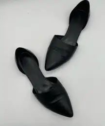 Vince Nina Leather D'Orsay Flats - Black - 11M