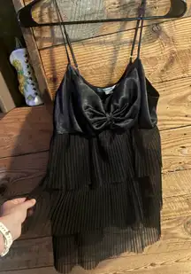 Victoria's Secret Black Tiered Ruffle Gown Sexy Mini Sleep Sz M BabyDoll Chemise