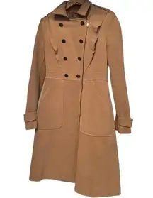 BCBGMaxAzria Women’s Fayette Ruffle Dress Trench Coat Size M